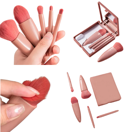 Kit  de Maquiagem Portátil com 5 Pincéis