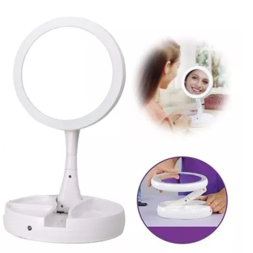 Espelho De Mesa Para Maquiagem Com Led Ring Light Usb